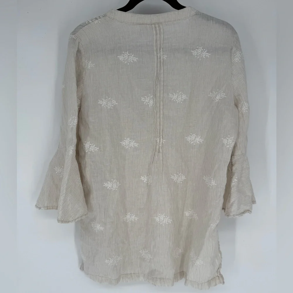 St. Tropez Beige Floral Embroidered Tunic